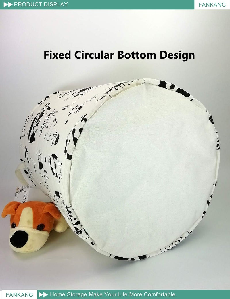 FANKANG Storage Basket, Nursery Hamper Canvas Laundry Basket Foldable with Waterproof PE Coating Large Storage Baskets for Kids Boys and Girls, Office, Bedroom, Clothes,Toysï¼ˆCowsï¼‰ - Image 5